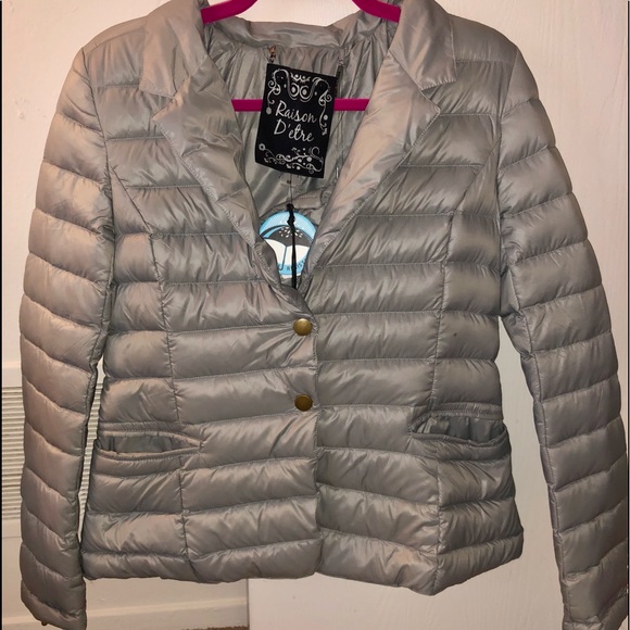Raison D’etre grey lightweight puffer jacket - Picture 1 of 5